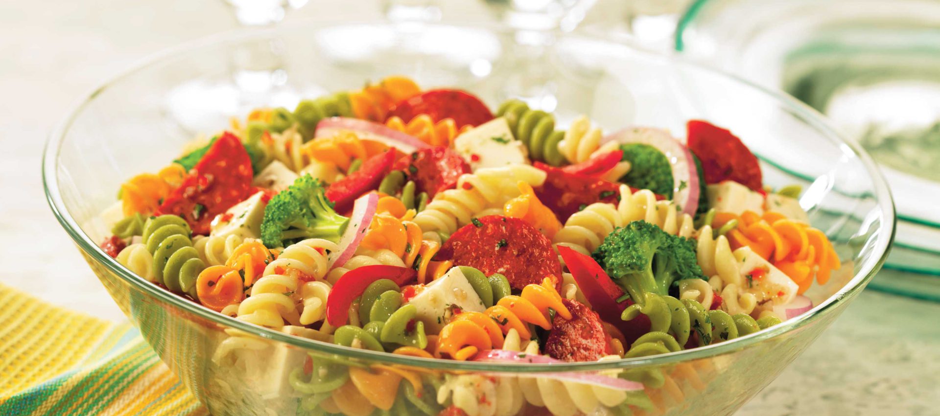 Rainbow Rotini Antipasti Salad Mueller S Recipes Mueller S Pasta